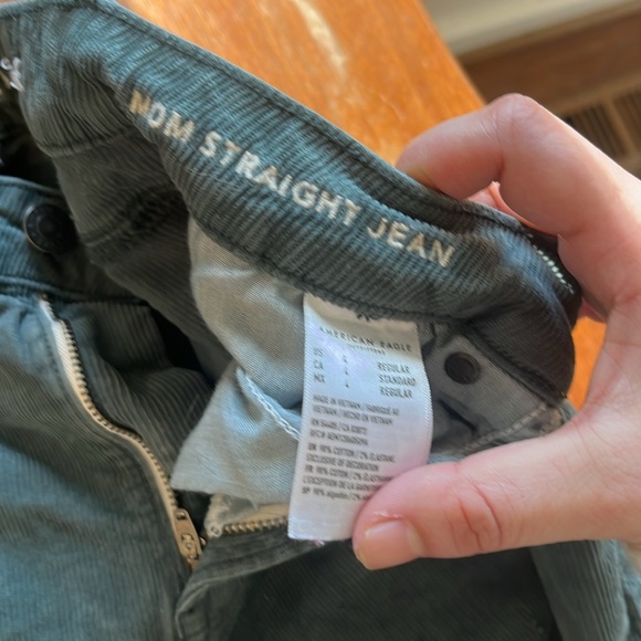 Green corduroy straight Jean size 4:) - Picture 4 of 5